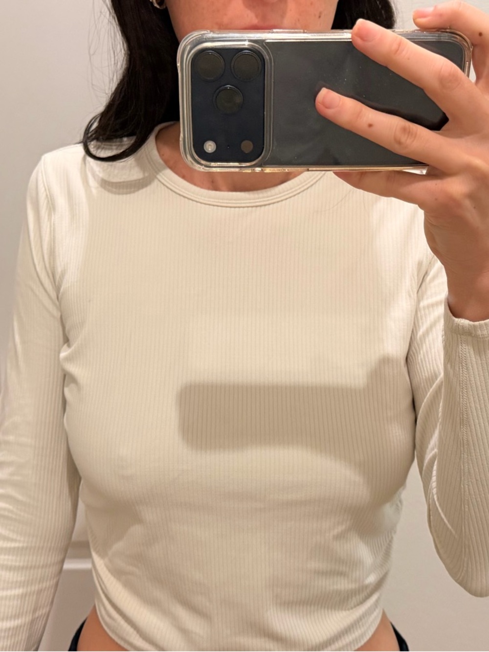 Lululemon Women’s Ribbed Long-Sleeve Crew Neck Top - Cream
